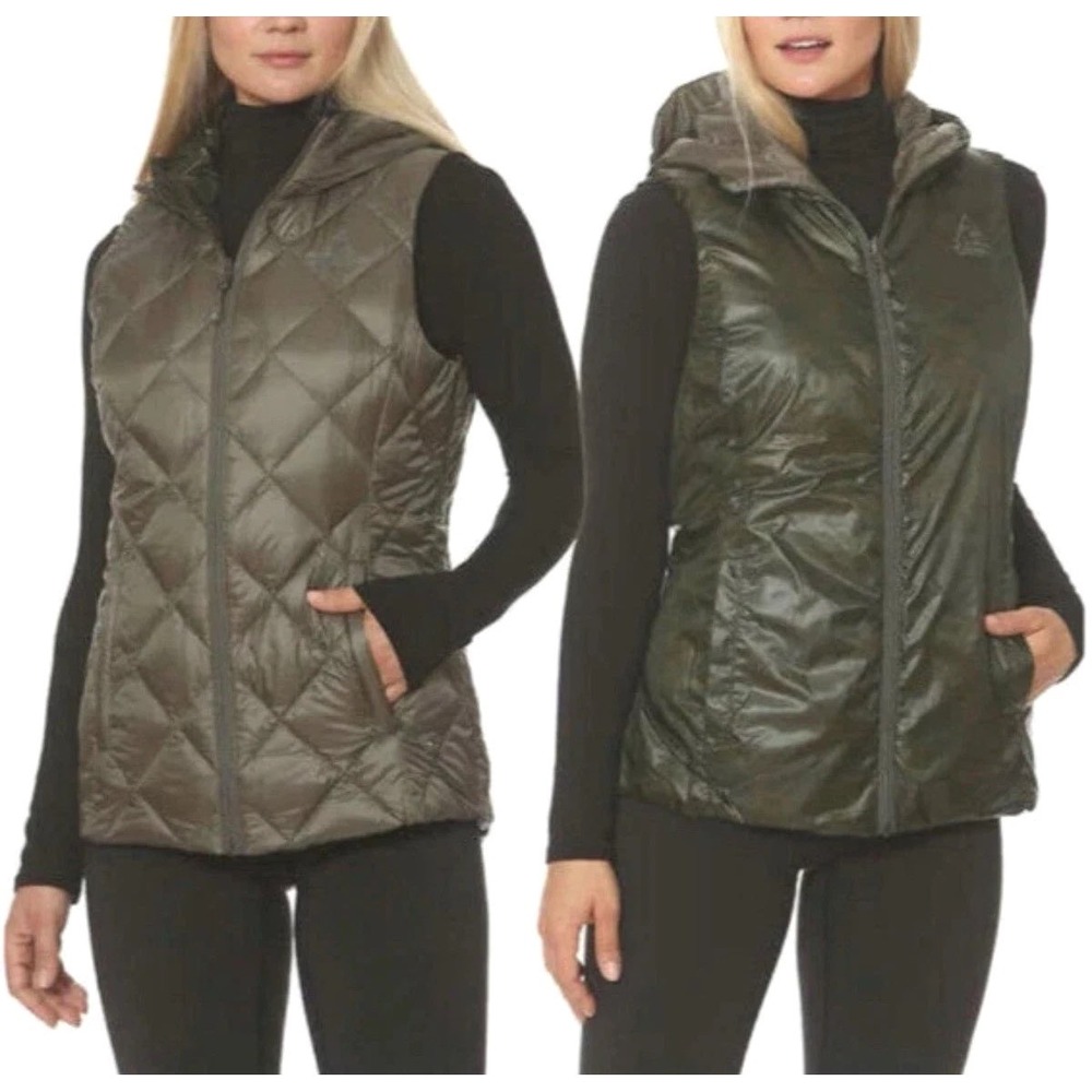Gerry Reversible Hooded Puffer Vest Cypress Olive Green Quilted XXL